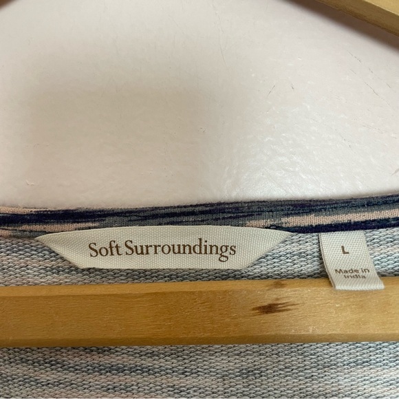 Soft Surroundings Striped Beaded Sequin Applique Manganta Tunic Top Size Large - Picture 4 of 5